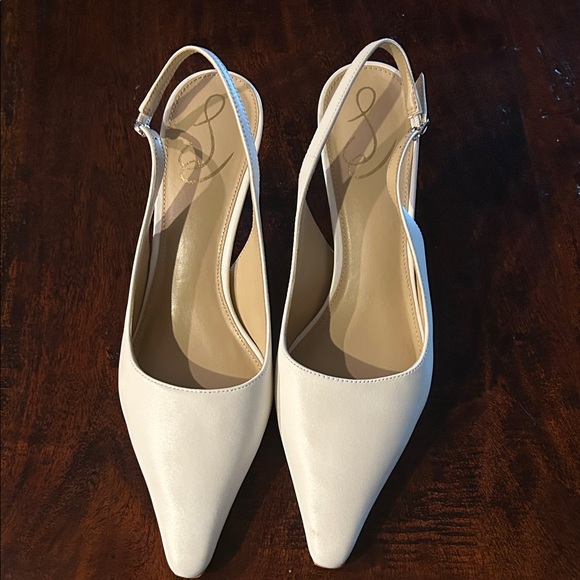 Sam Edelman Ivory Slingback Heels - Picture 1 of 6